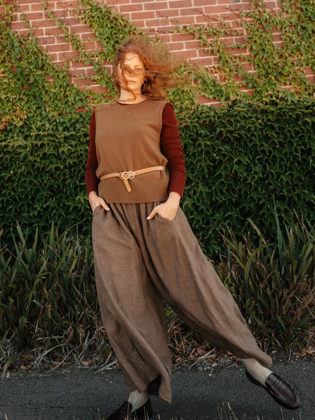 Montaigne - Eadie - French Linen Pants with Drawstring