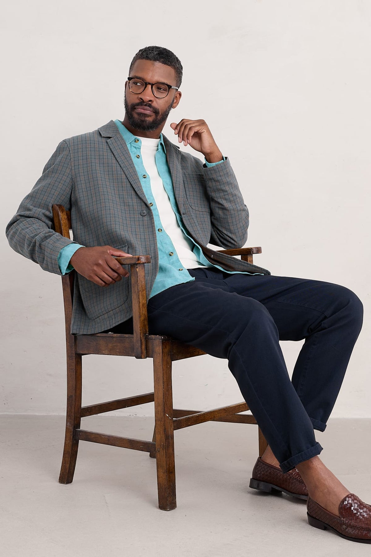 Seasalt Cornwall - Men's 'Farrier' Blazer- Cresents Lead