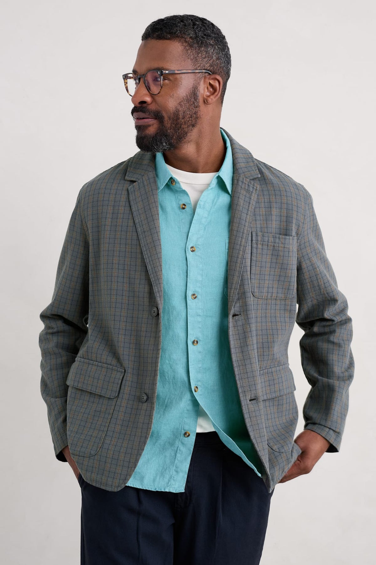 Seasalt Cornwall - Men's 'Farrier' Blazer- Cresents Lead