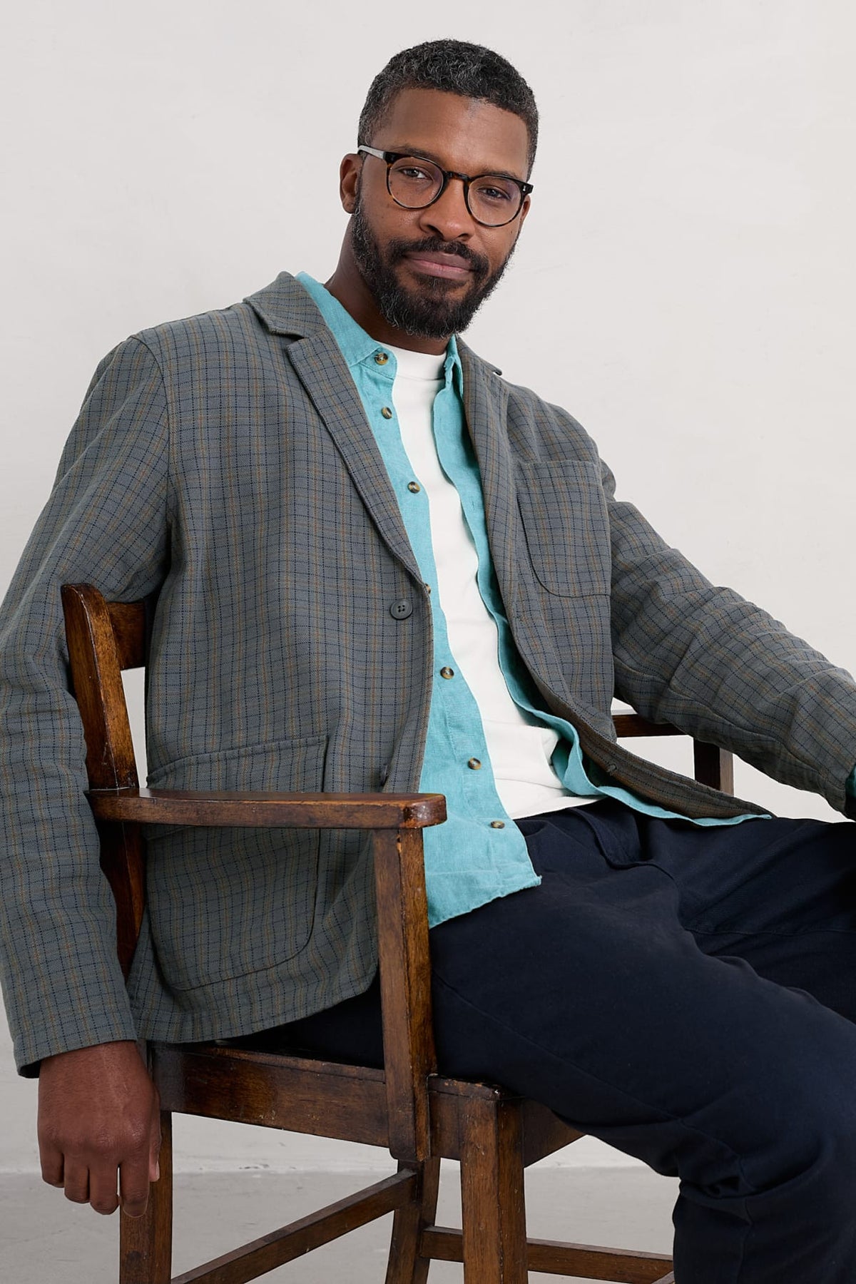Seasalt Cornwall - Men's 'Farrier' Blazer- Cresents Lead - LAST - Size XL