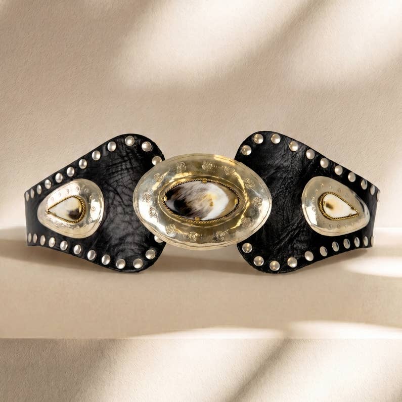 Atlas - Sash Leather Belt - Black
