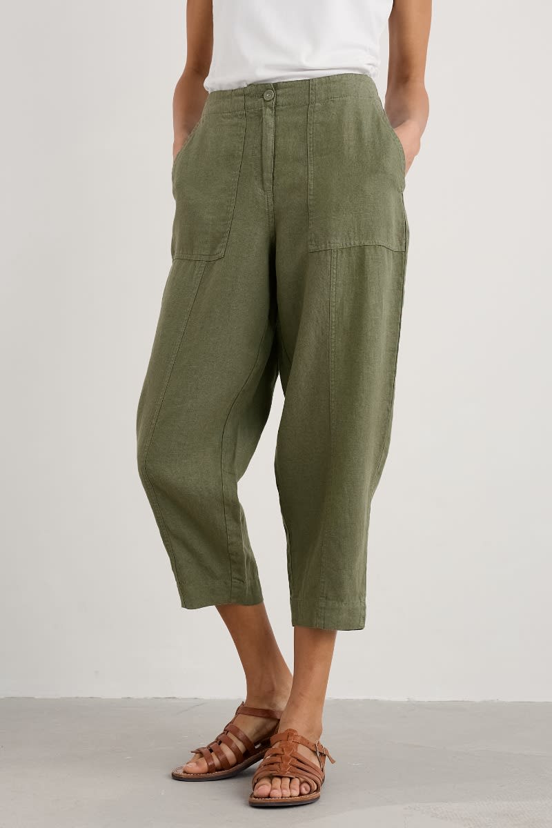 Seasalt Cornwall - 'Saltings' Crops - Light Olive