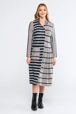 Kokomarina ‘Takea’ Dress Stripe - Navy & Beige