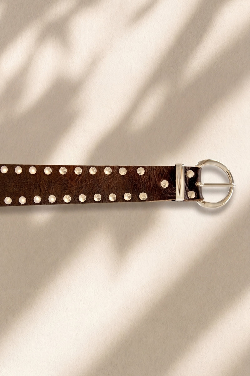 Atlas - Sash Leather Belt - Dark Brown