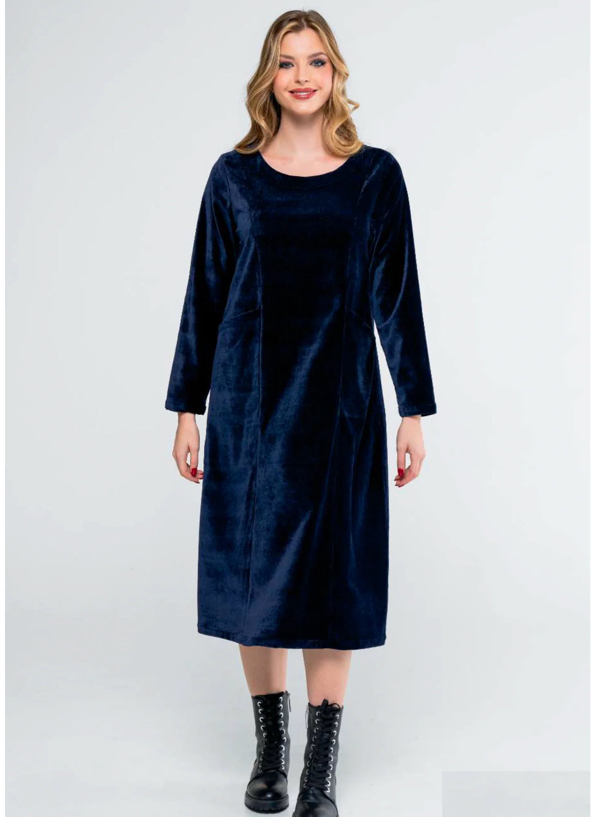 Kokomarina ‘Naga’ Velvet Dress - Navy