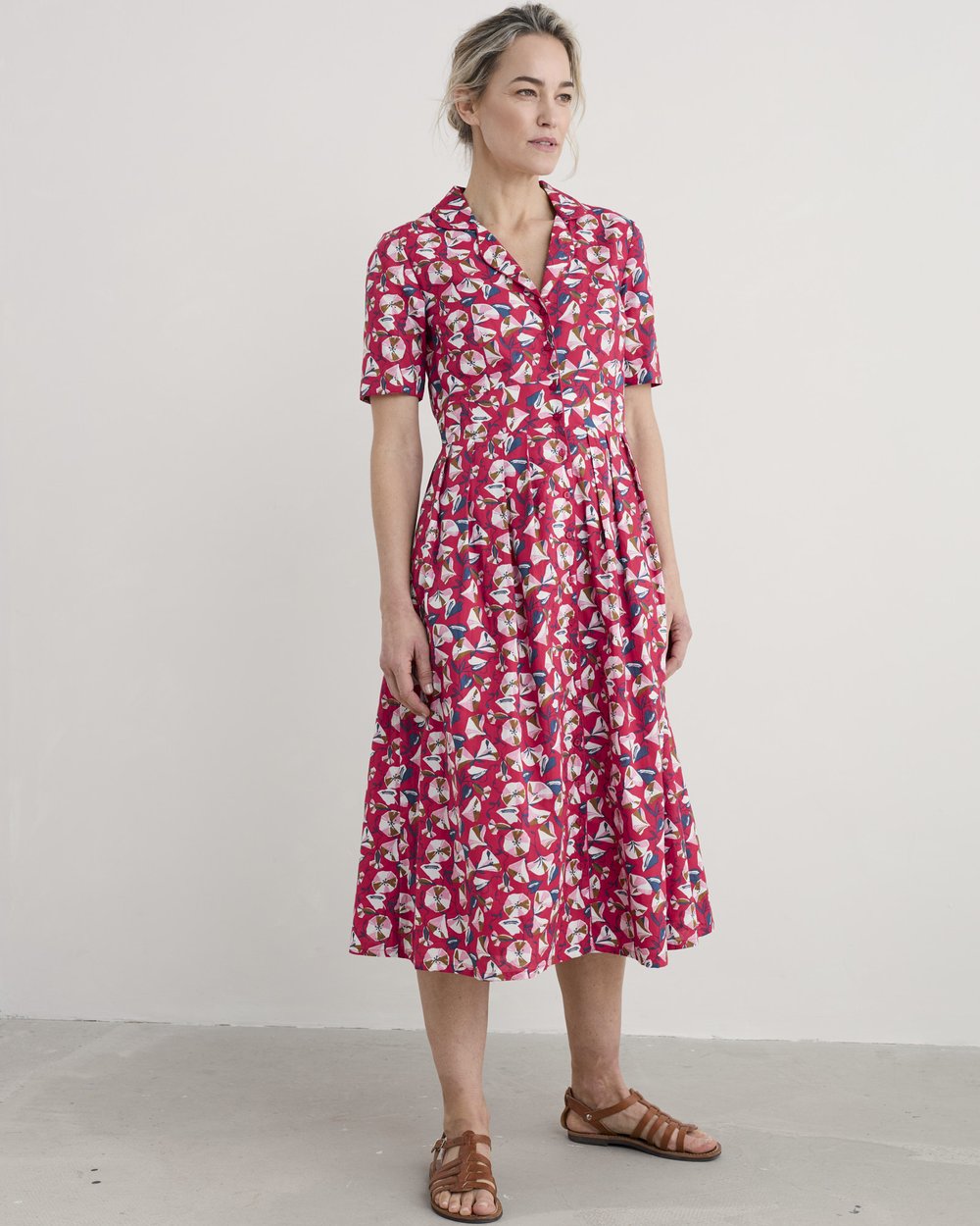 Seasalt Cornwall - 'Charlotte' Dress - Parasol Floral Raspberry