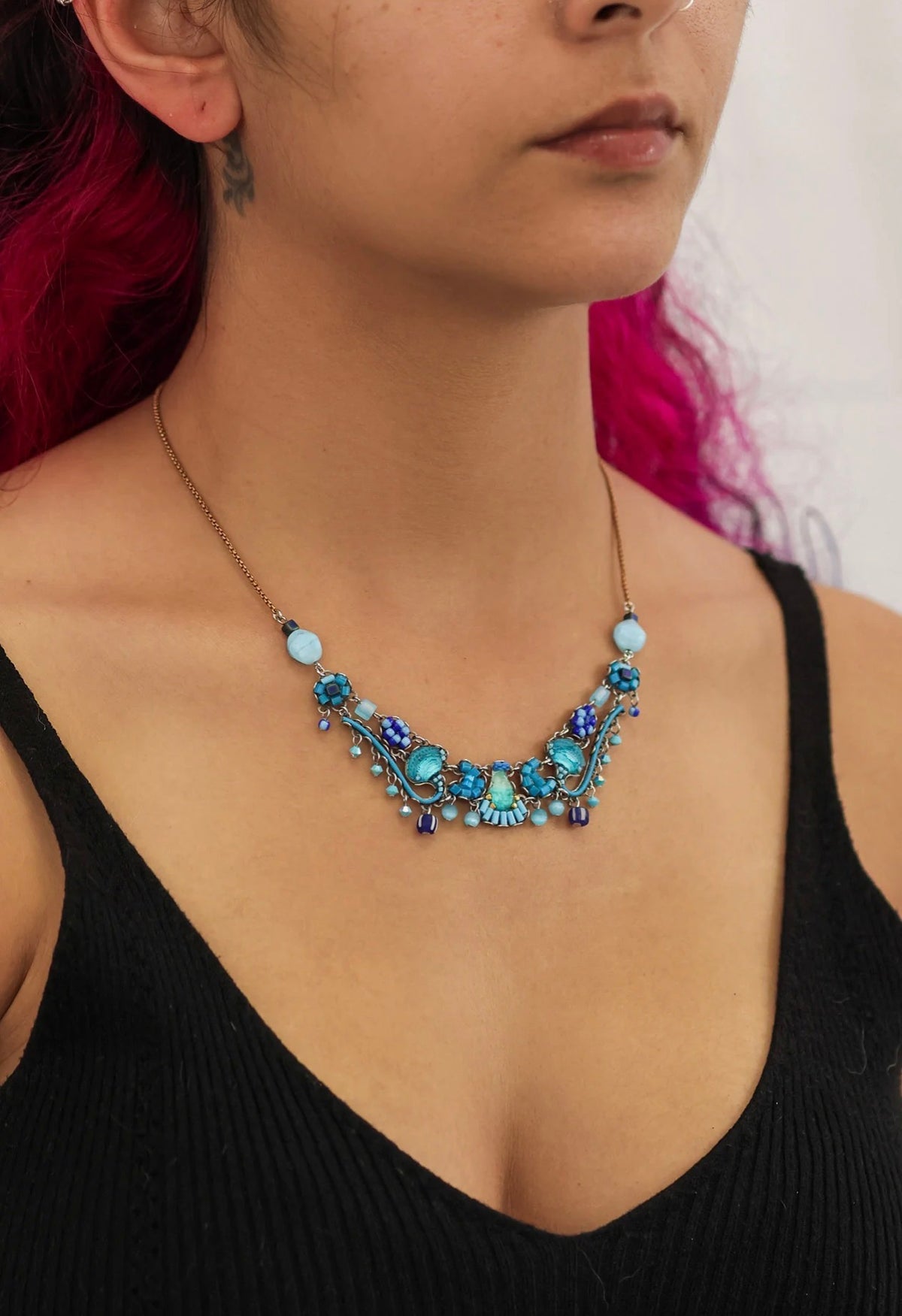 AYALA BAR - Beaded Necklace - Blue Bayou Heaven
