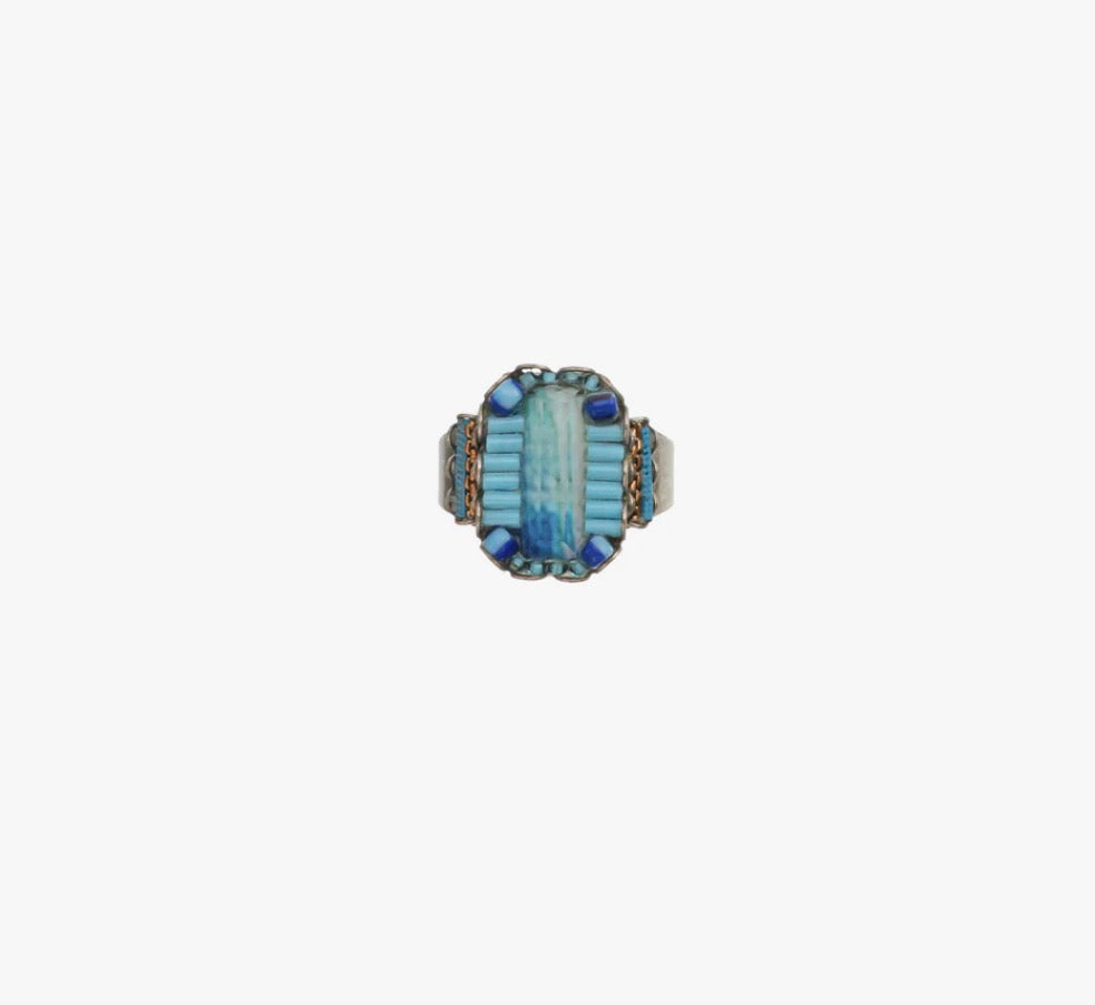 AYALA BAR - Beaded Ring - Blue Bayou Celestial