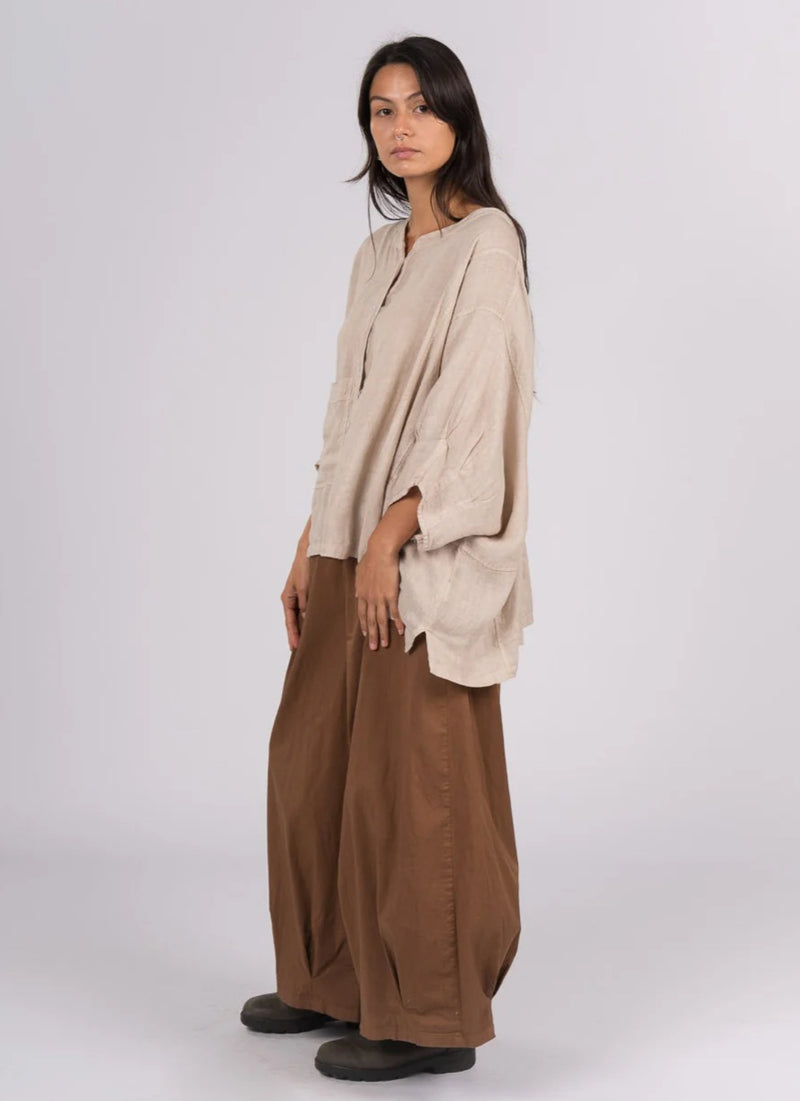 Montaigne ‘Caroline’ Wide Leg Gathered Poplin Cotton Pants - Various Colours