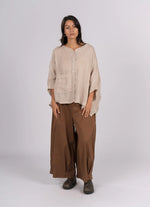 Montaigne ‘Caroline’ Wide Leg Gathered Poplin Cotton Pants - Various Colours