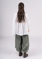 Montaigne ‘Caroline’ Wide Leg Gathered Poplin Cotton Pants - Various Colours