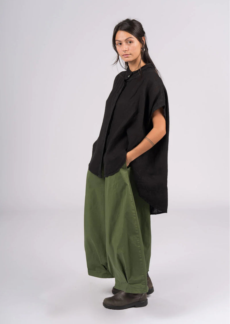 Montaigne ‘Caroline’ Wide Leg Gathered Poplin Cotton Pants - Various Colours