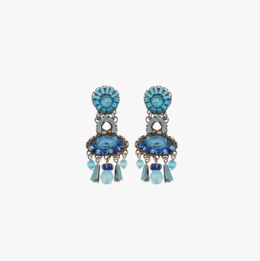 AYALA BAR - Blue Beaded Earrings - Blue Bayou Horizon