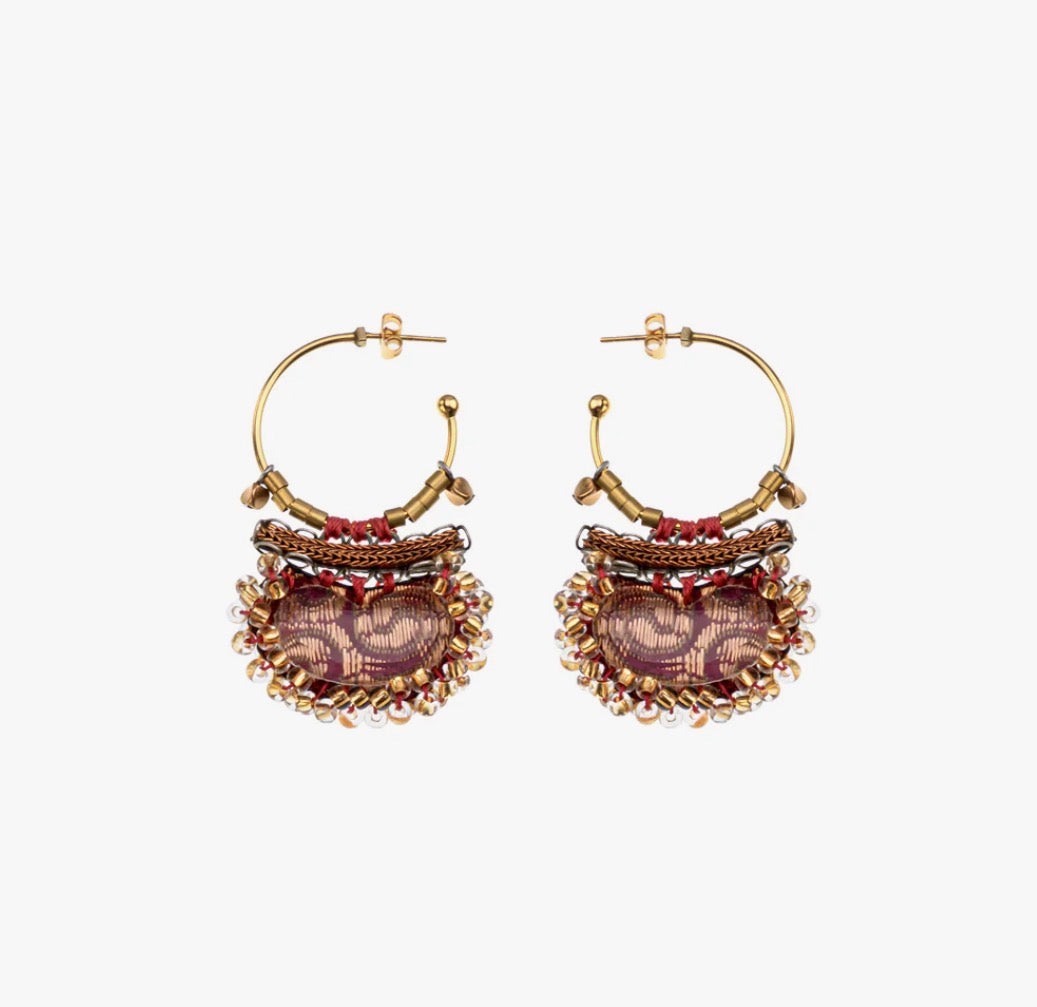 AYALA BAR - Purple Drop Earrings - Plum Wine Frostbloom