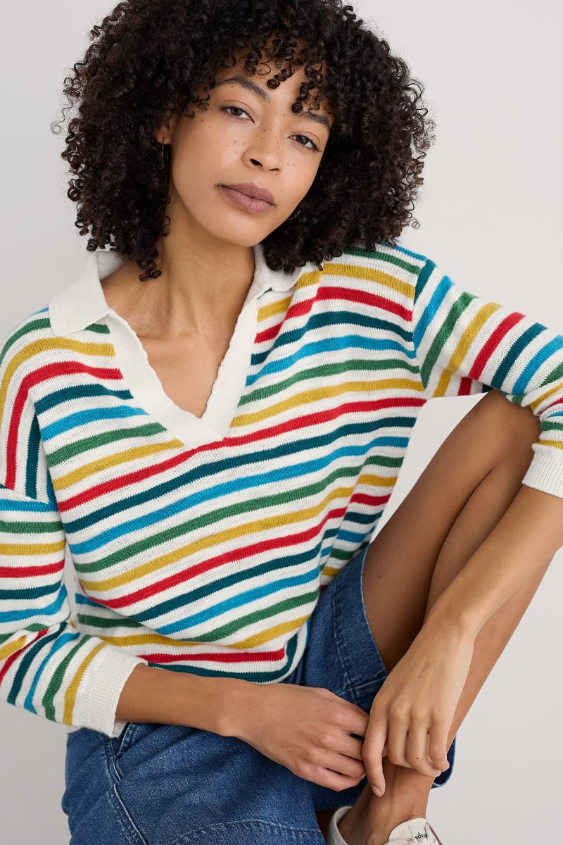 Seasalt Cornwall - 'Gwynver' Jumper - Mini Cornish Raspberry Multi