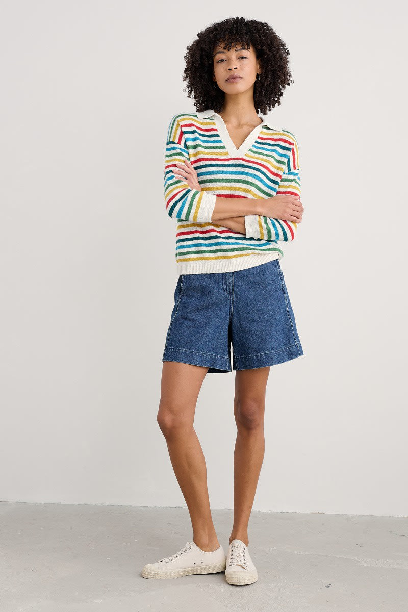 Seasalt Cornwall - 'Gwynver' Jumper - Mini Cornish Raspberry Multi
