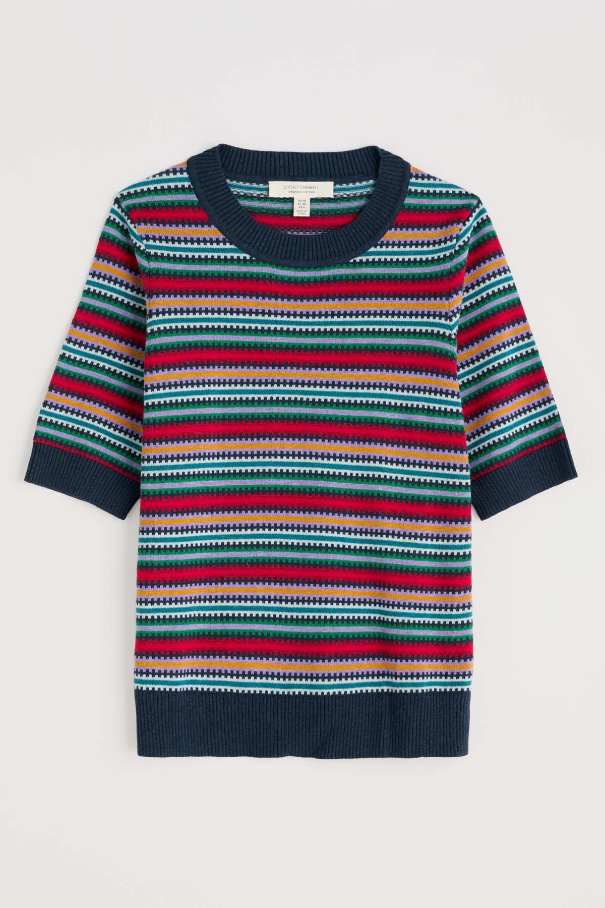 Seasalt Cornwall - Rock Bell Top - Zig Zag Clover Maritime Multi