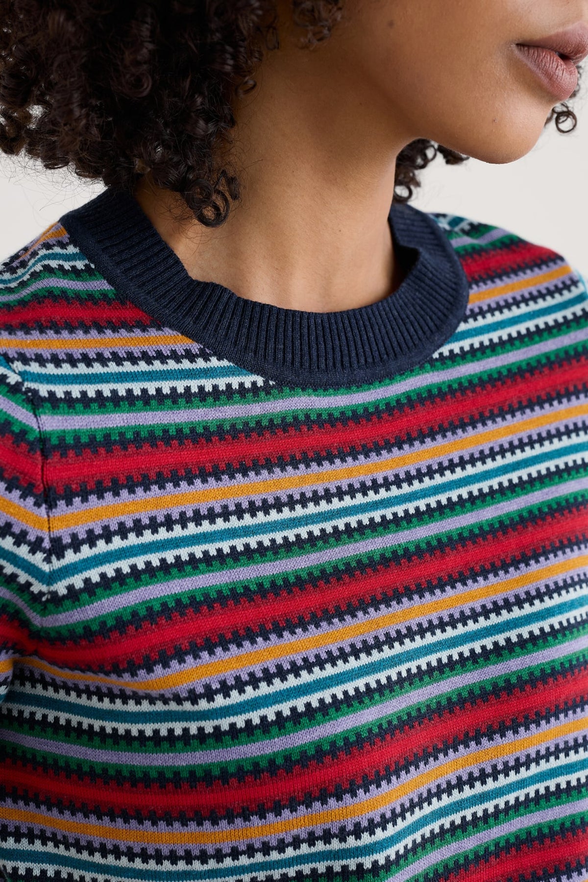 Seasalt Cornwall - Rock Bell Top - Zig Zag Clover Maritime Multi