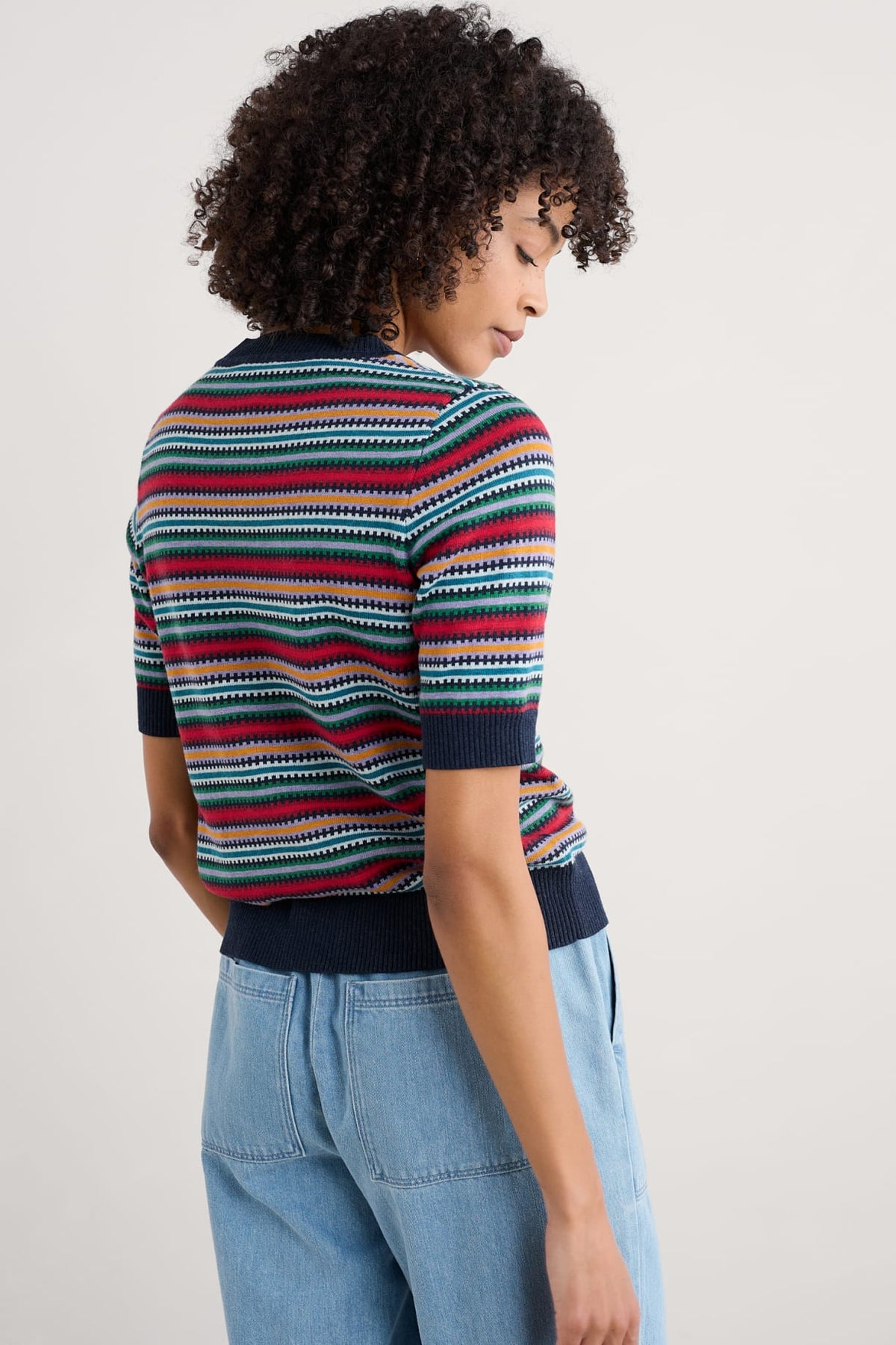 Seasalt Cornwall - Rock Bell Top - Zig Zag Clover Maritime Multi