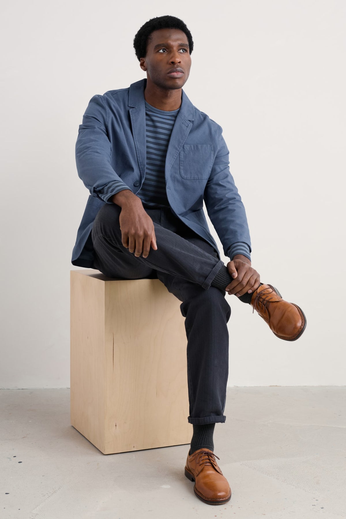 Seasalt Cornwall - Men’s ‘Sailor’ Shirt - Mini Cornish Vintage Indigo