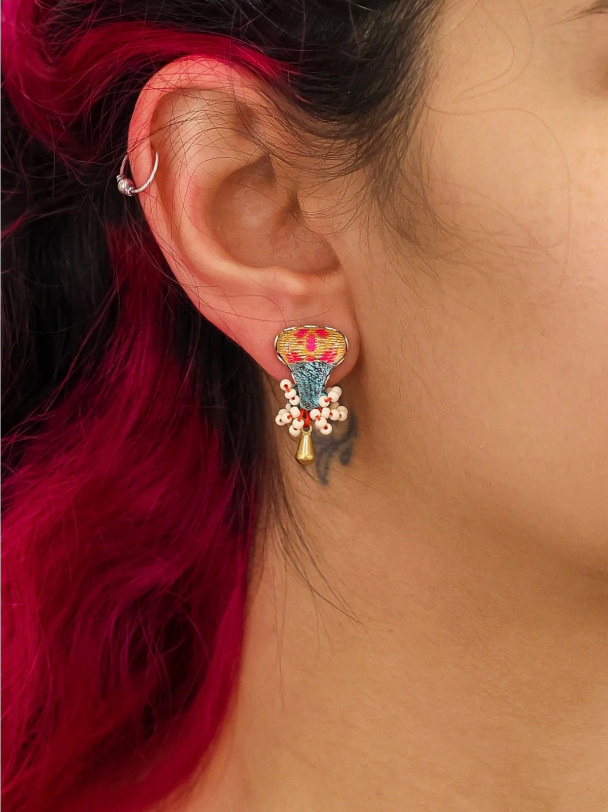 AYALA BAR - Beaded Small Stud Earrings - Summer Skies Dawn