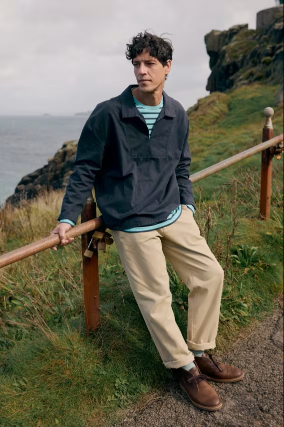 Seasalt Cornwall - Men's ‘Countryman’ Twill Tapered Trousers - Silt