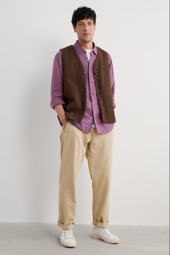 Seasalt Cornwall - Men's ‘Countryman’ Twill Tapered Trousers - Silt