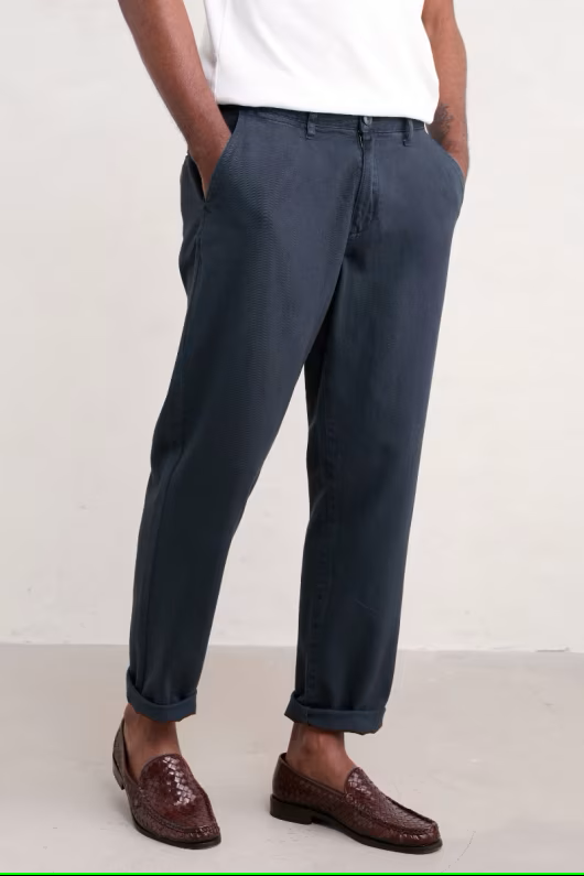 Seasalt Cornwall - Men's ‘Countryman’ Twill Tapered Trousers - Squid Ink