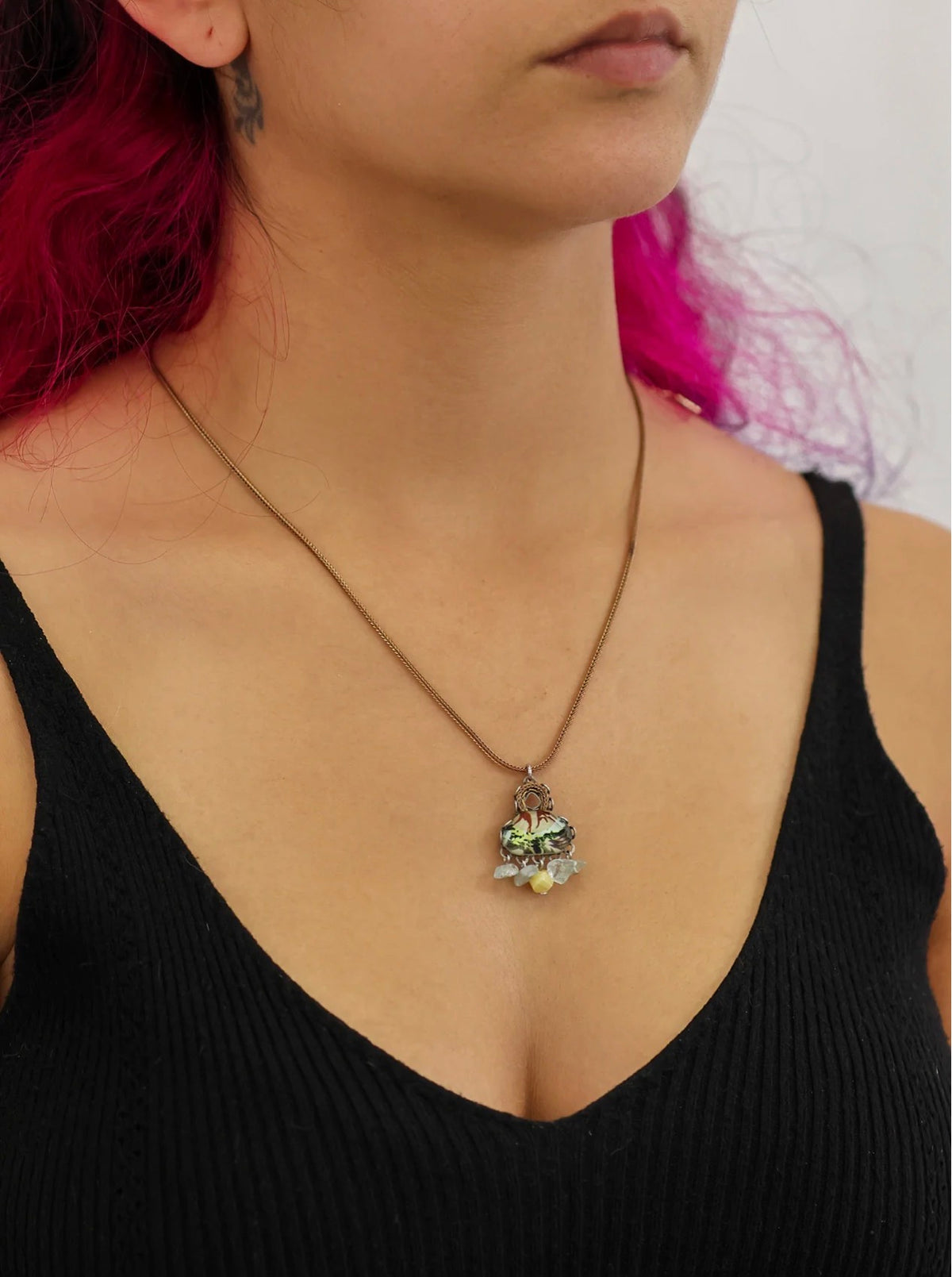AYALA BAR - Glass Necklace - Neptune's Garden Kombu