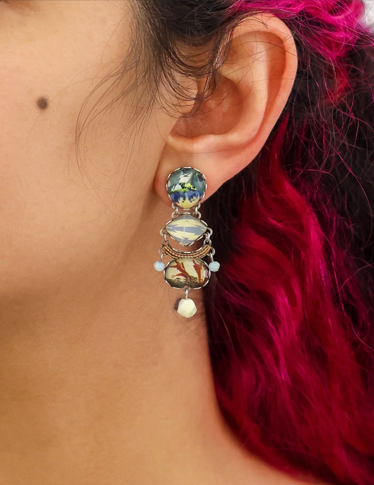 AYALA BAR - Casual Glass Earrings - Neptune's Garden Kelp