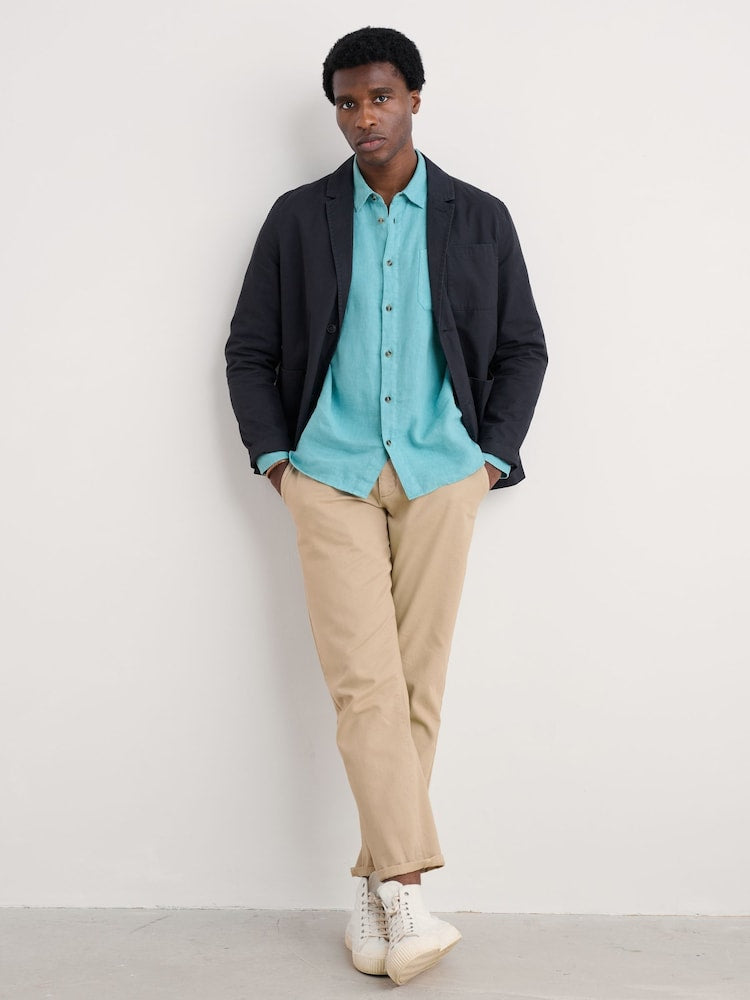 Seasalt Cornwall - Men's ‘Curator’ Linen Shirt - Surf