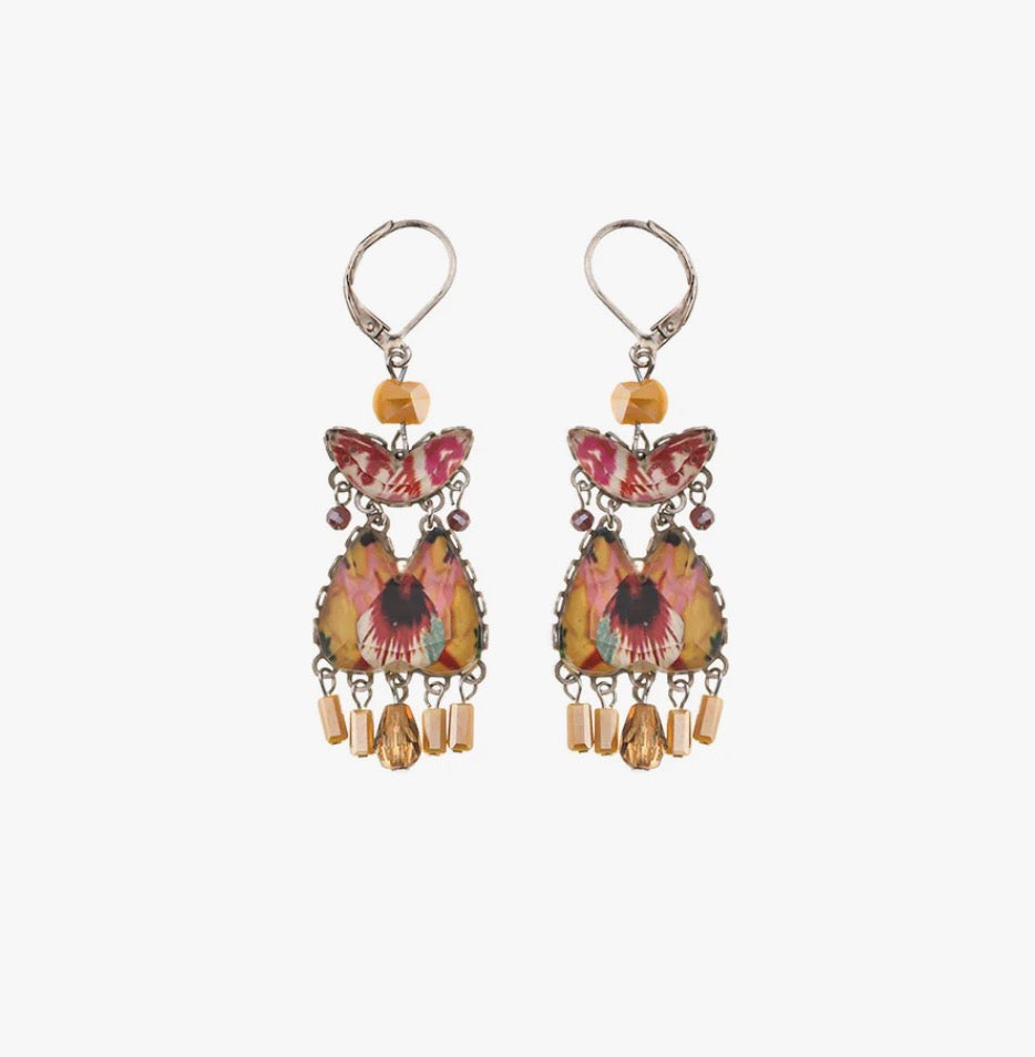 AYALA BAR - Drop Glass Earrings - Sunflower Surprise Mustard