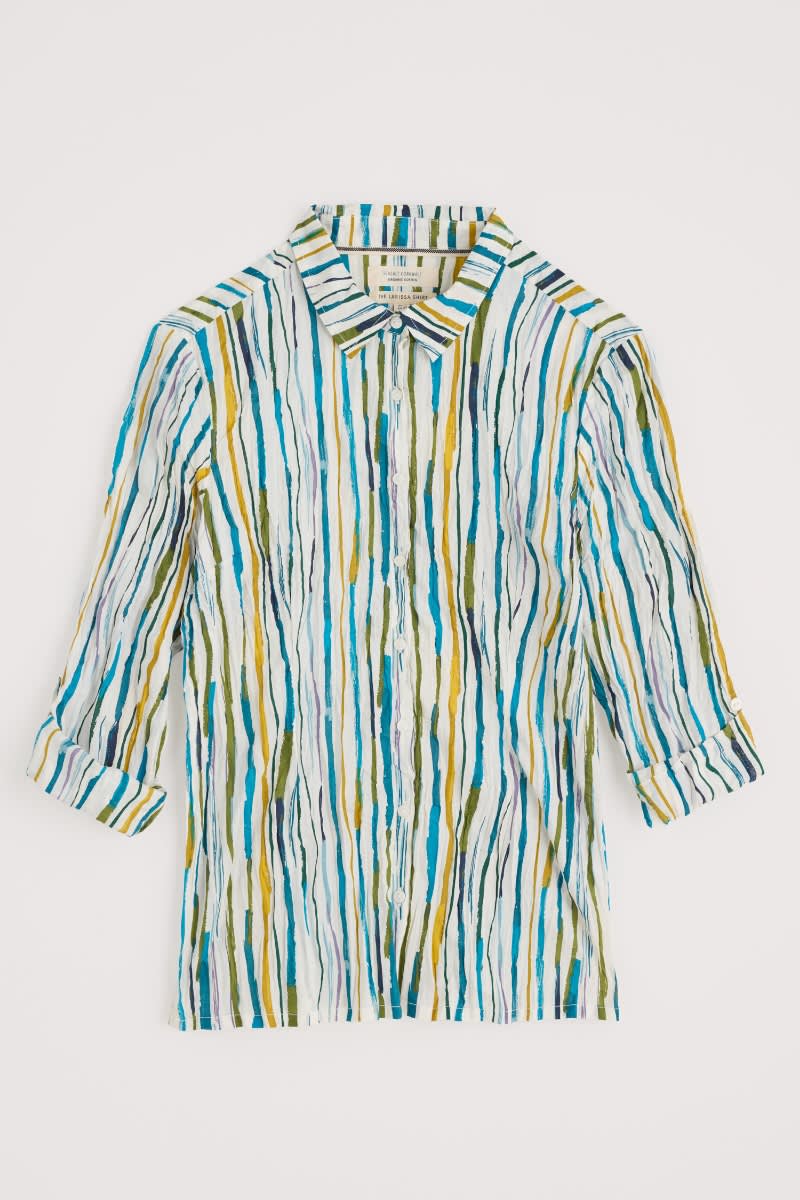 Seasalt Cornwall - ‘Larissa’ Shirt - Painterly Stripe Chalk