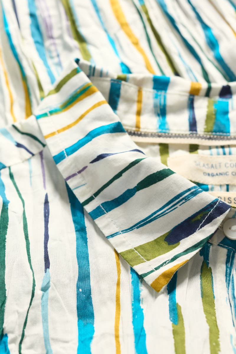 Seasalt Cornwall - ‘Larissa’ Shirt - Painterly Stripe Chalk