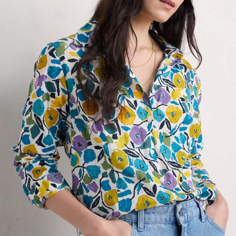 Seasalt Cornwall - ‘Larissa’ Shirt - Zennor Blooms Chalk