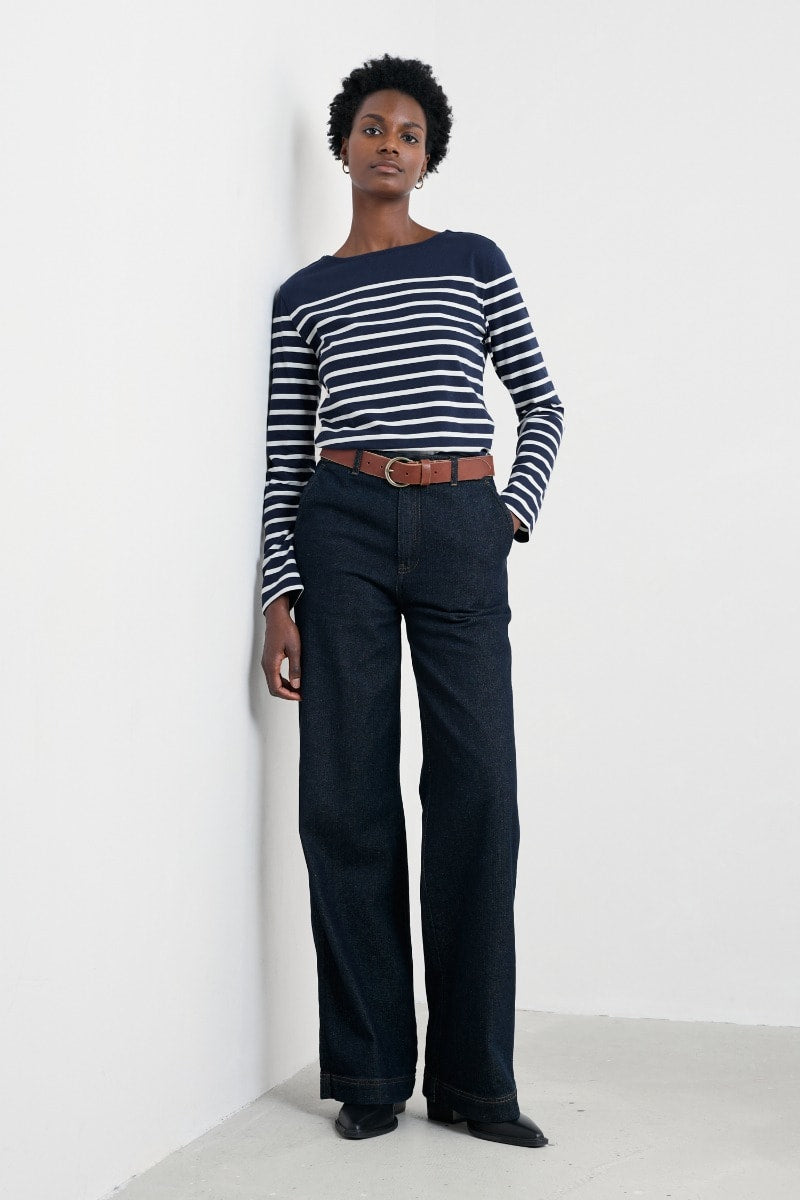 Seasalt Cornwall - ‘Sailor’ Shirt in GOTS Certified Organic Cotton Jersey - Falmouth Breton Maritime Chalk