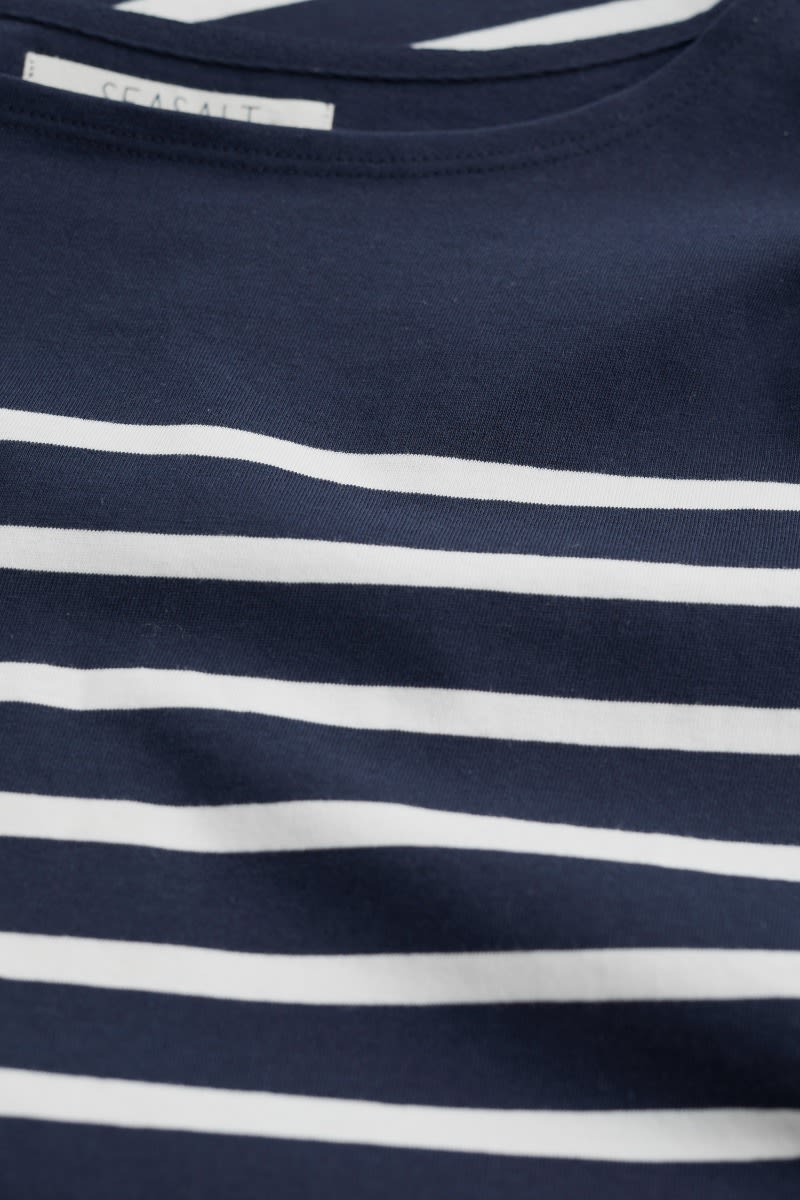 Seasalt Cornwall - ‘Sailor’ Shirt in GOTS Certified Organic Cotton Jersey - Falmouth Breton Maritime Chalk