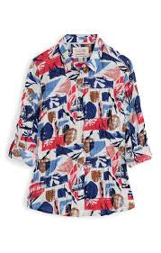 Seasalt Cornwall - ‘Larissa’ Shirt - Marine Forms Chalk