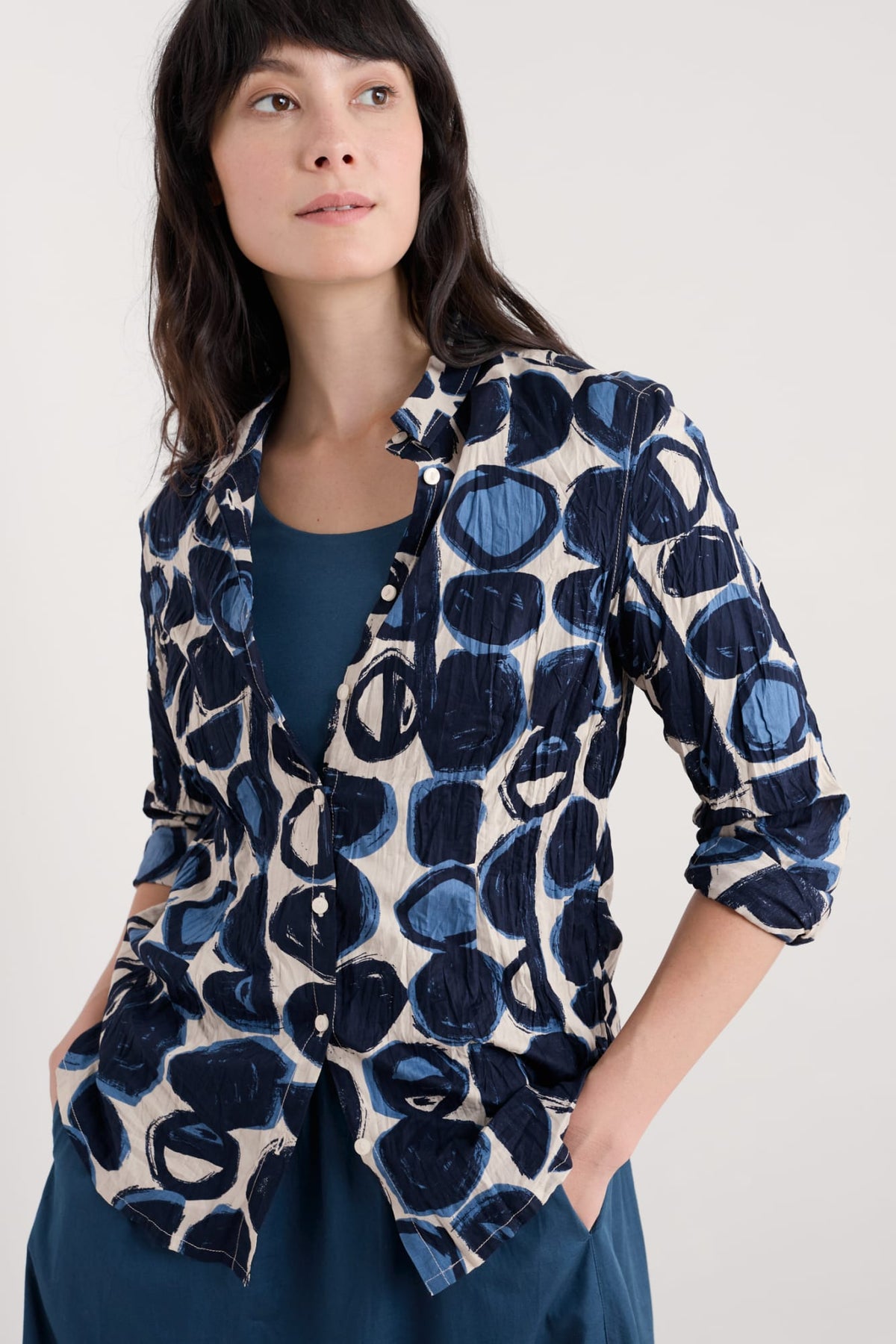 Seasalt Cornwall - ‘Larissa’ Shirt - Pebble Monoprint Aran