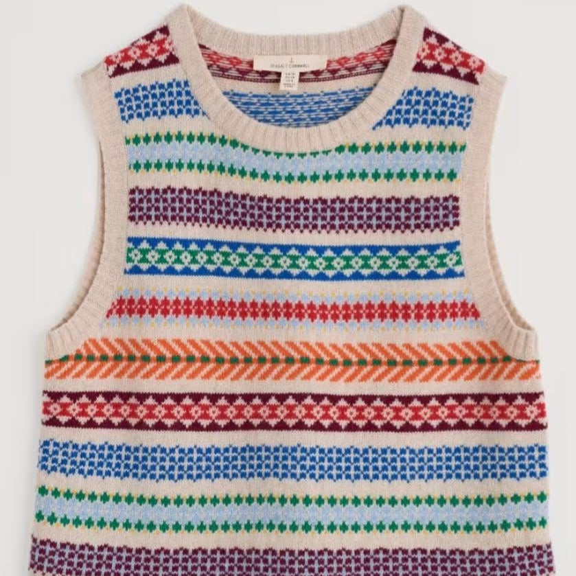 Seasalt Cornwall - ‘Percella Cove’ Vest - Knit Abstraction Multi