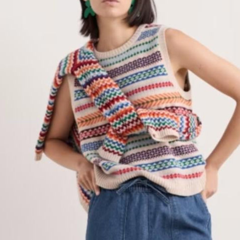 Seasalt Cornwall - ‘Percella Cove’ Vest - Knit Abstraction Multi