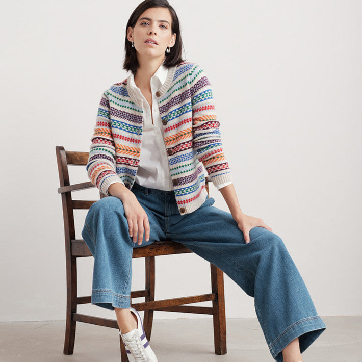 Seasalt Cornwall - ‘Percella Cove’ Cardigan - Knit Abstraction Multi