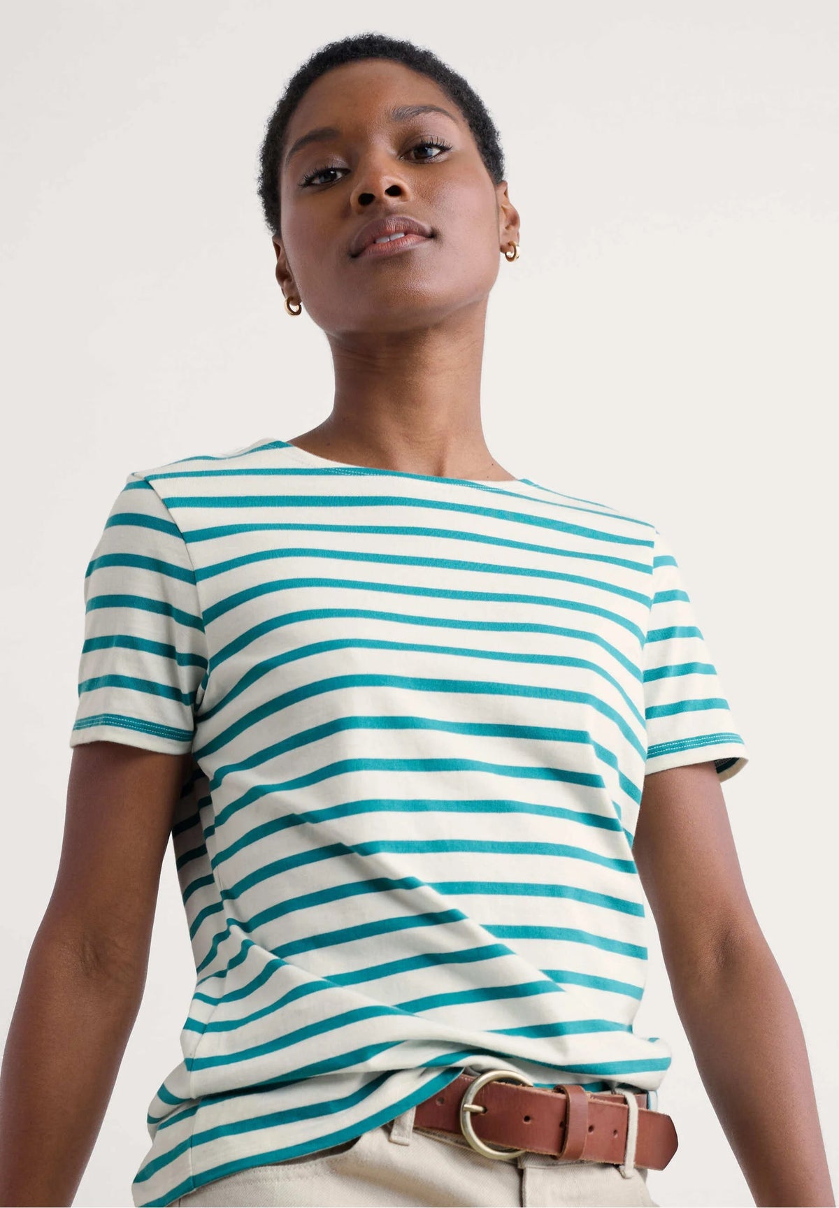 Seasalt Cornwall - ‘Sailor’ T-Shirt - Breton Chalk Tidal