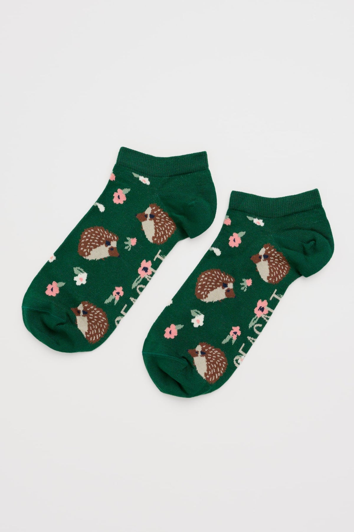 Seasalt Cornwall - Women's ‘Arty’ Trainer Socks - Hedgehog Meadow Dark Forage