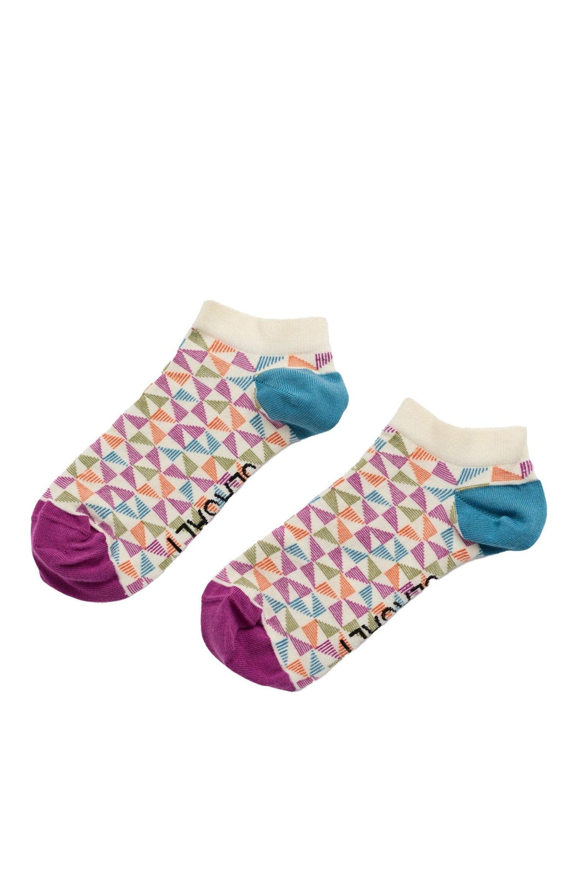 Seasalt Cornwall - Women's ‘Arty’ Trainer Socks - Geo Poseidon Mix