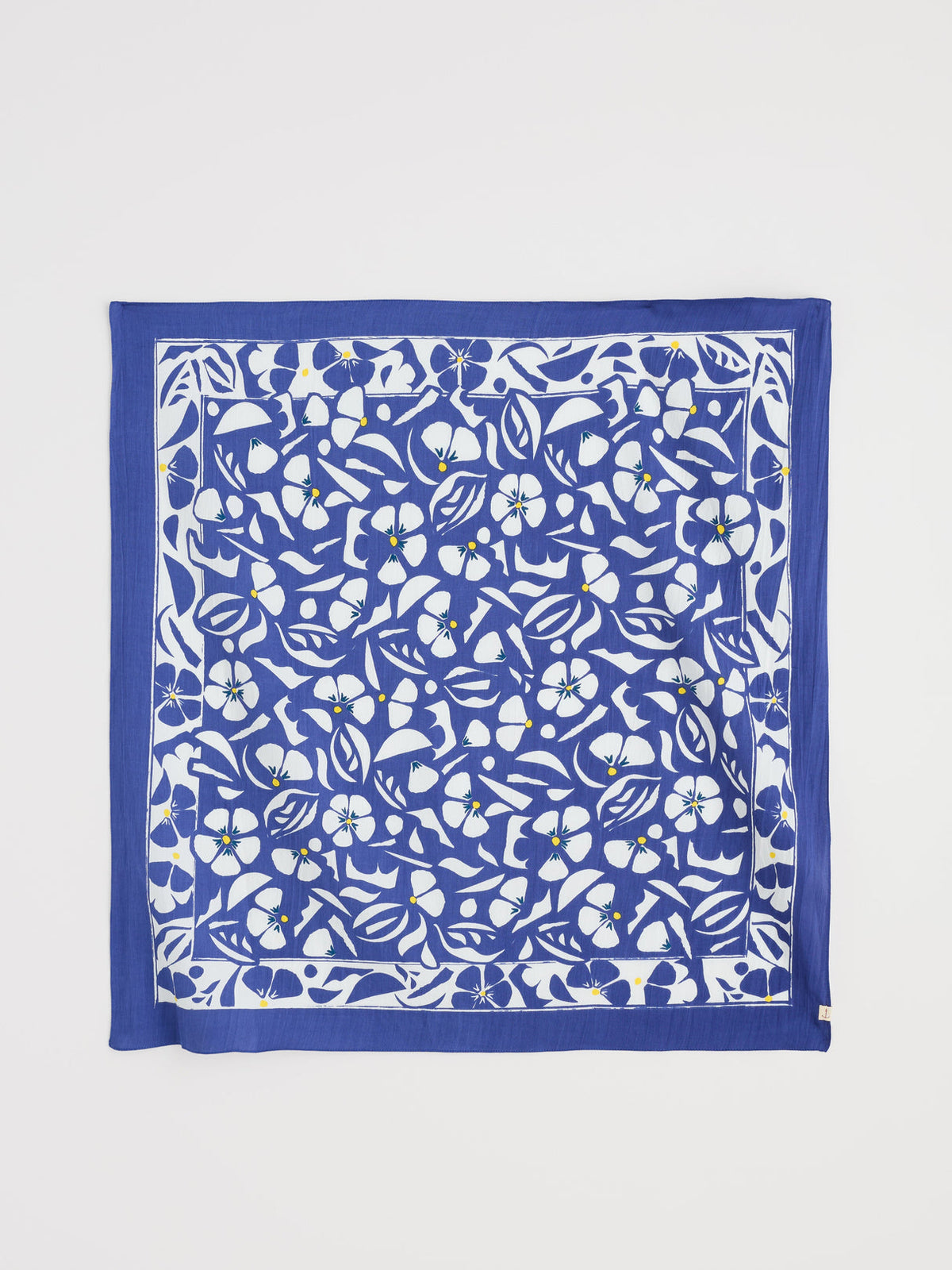 Seasalt Cornwall - 'May Garland' Square - Collaged Border Bright Marine