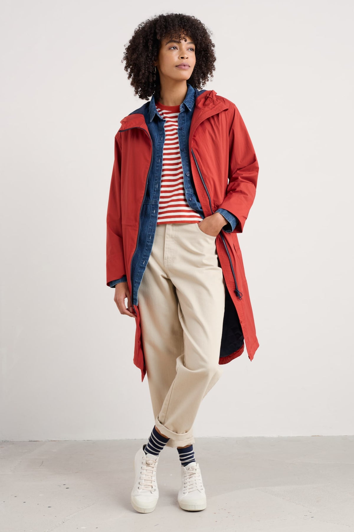 Seasalt Cornwall - ‘Mistborne’ Waterproof Coat - Dark Cinnamon