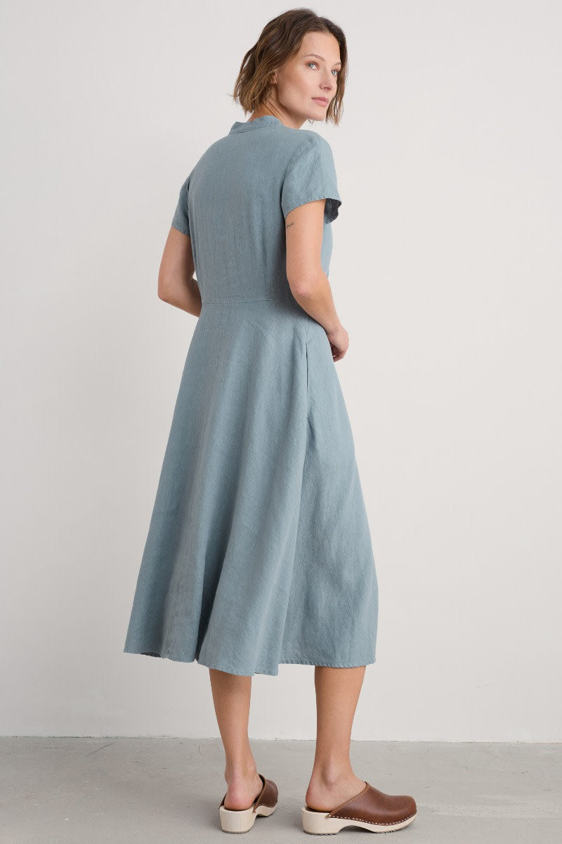 Seasalt Cornwall - ‘Carved Wood’ Midi Dress - Hail