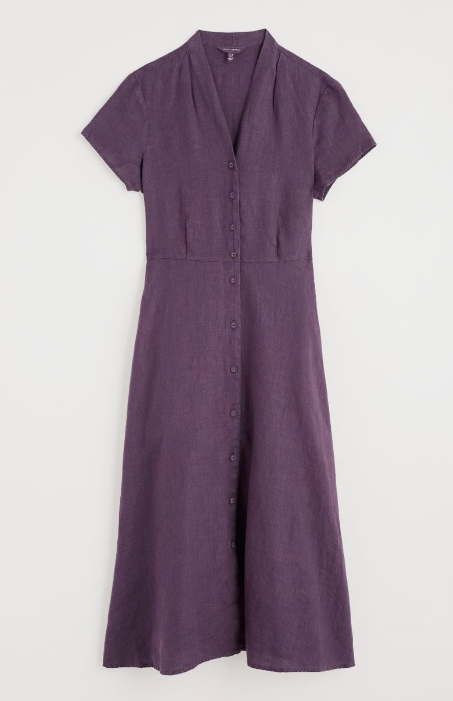 Seasalt Cornwall - ‘Carved Wood’ Midi Dress - Sloe