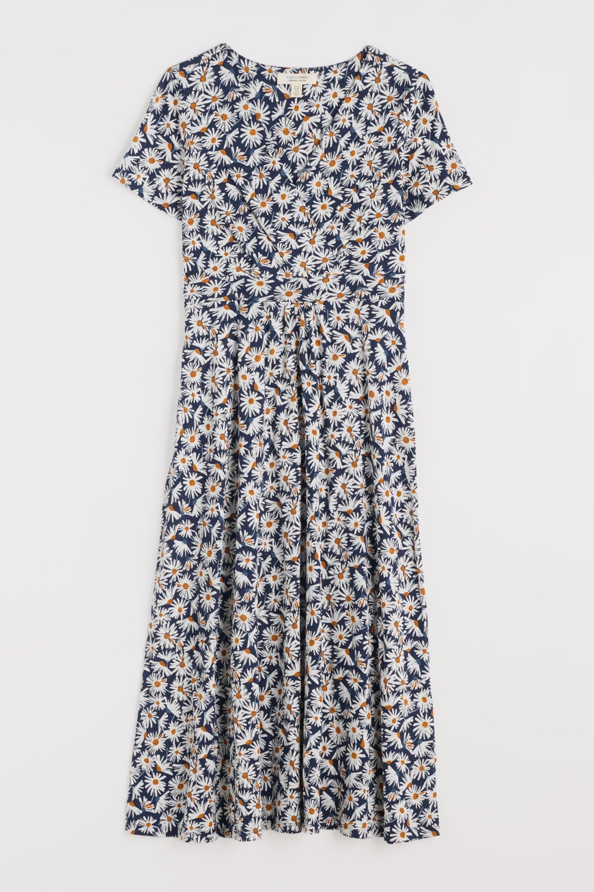 Seasalt Cornwall - ‘Chapelle’ Dress in GOTS Certified Organic Cotton Jersey - Scatter Daisy Maritime
